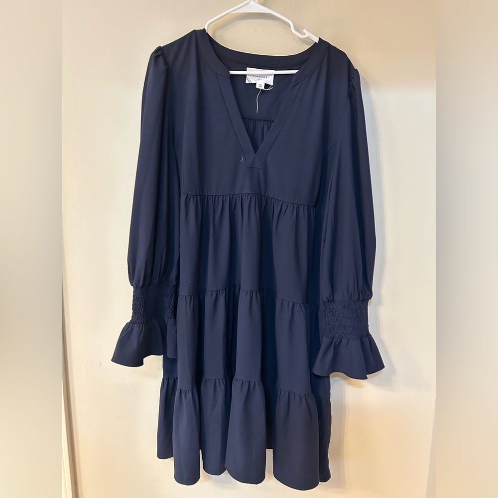 EUC Pomander Place navy crepe Kenzo dress. Worn three times.